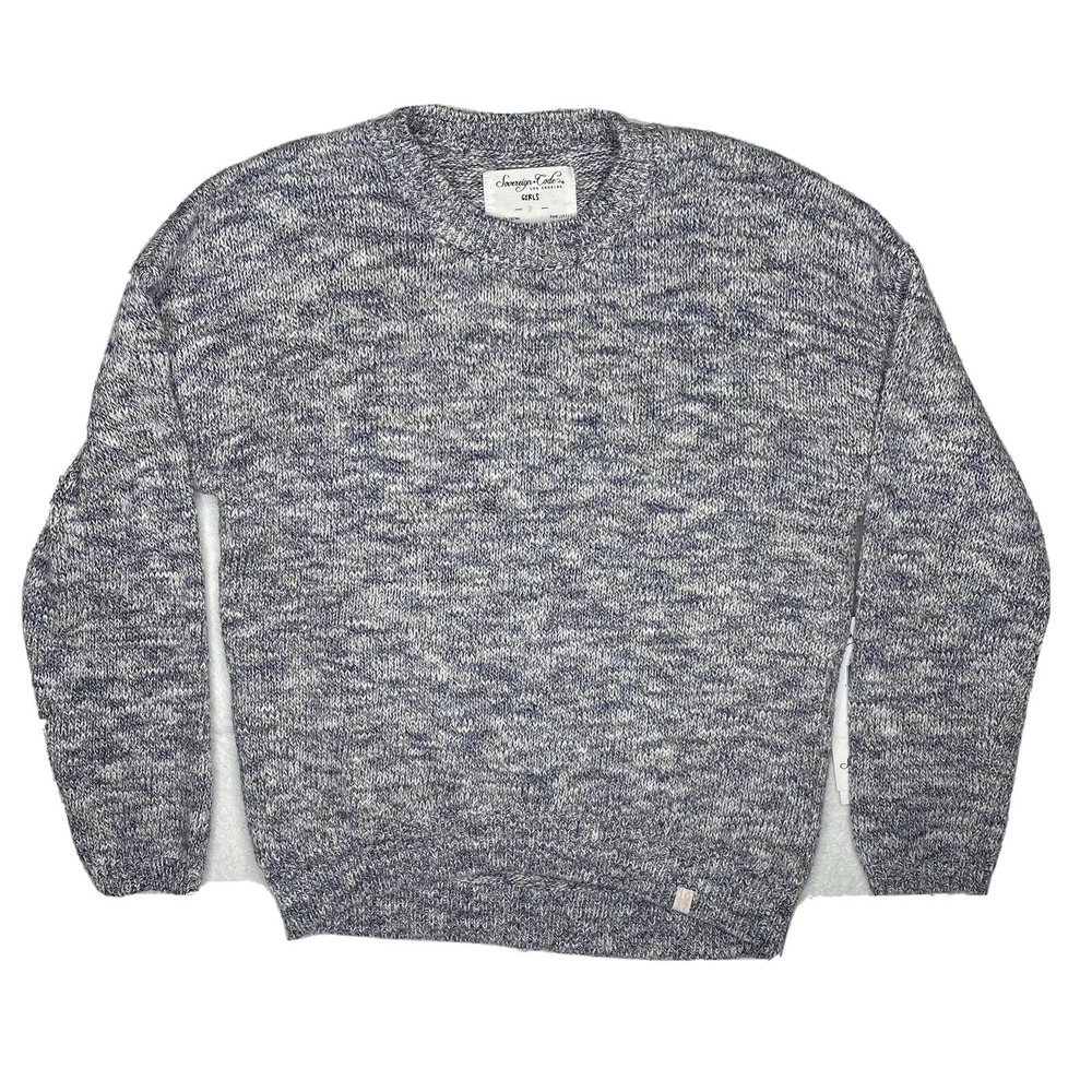 Sovereign Code Girls‎ Sz 10 Janice Navy Marled Long Sleeve Knit Pullover Sweater